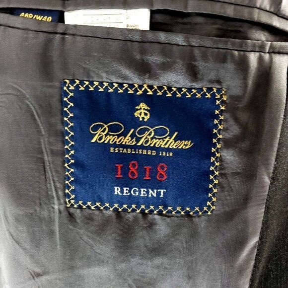 Brooks Brothers 1818 Regent Wool 2 Button Suit Jacket 42R Gray Estrato By Trabal - Picture 7 of 12
